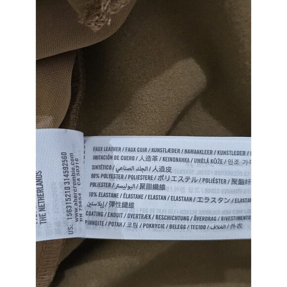 Abercrombie & Fitch Faux Leather Pants Womens Plus Size 36 22 Wide Leg Tailored - Picture 9 of 10